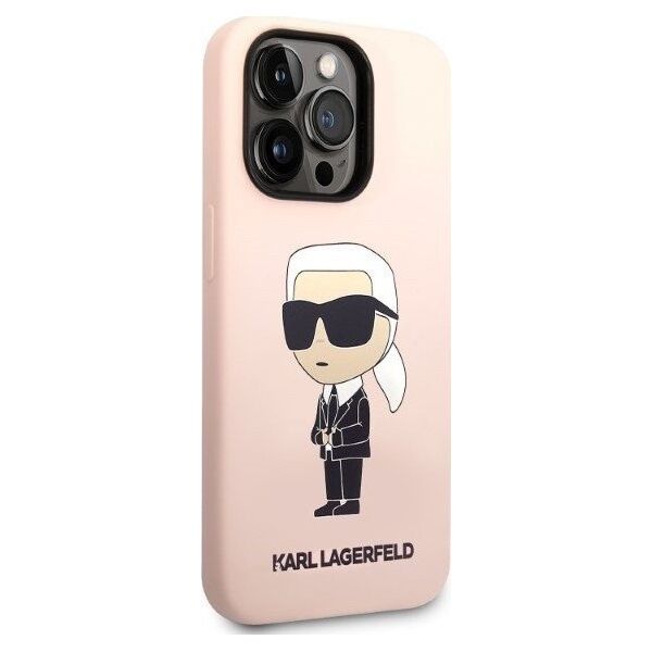 Karl Lagerfeld Etui Karl Lagerfeld KLHMP14XSNIKBCP Apple iPhone 14 Pro Max hardcase różowy/pink Silicone NFT Ikonik Magsafe