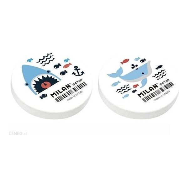 Milan GUMKA DO MAZANIA OKRĄGŁA 4,7x0,8cm MILAN SHARK ATTACK MIX WZORÓW 1szt.