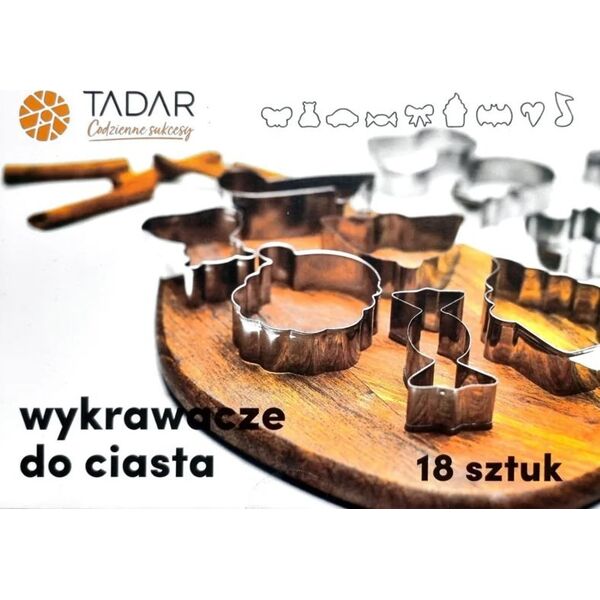Tadar ZESTAW WYKRAWACZY DO CIASTA 18 ELE. 9 WZORÓW TADAR TD-2924
