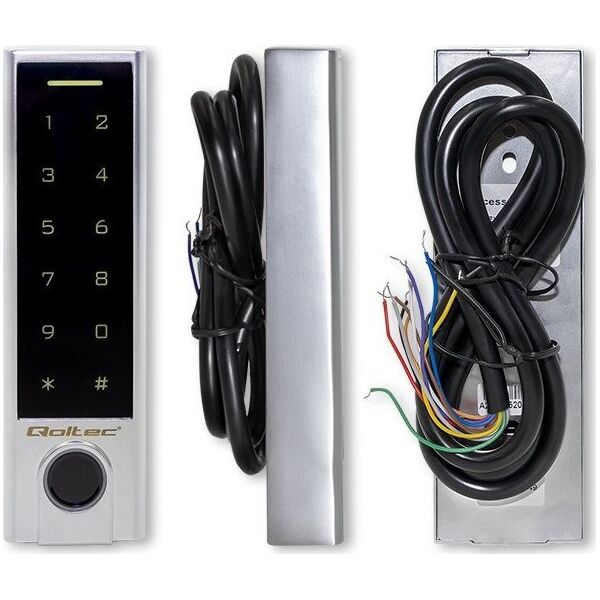 Qoltec Zamek szyfrowy dotykowy TITAN z czytnikiem linii papilarnych | RFID | BT 4.0 | kod | karta | brelok | dzwonek | IP68 | EM