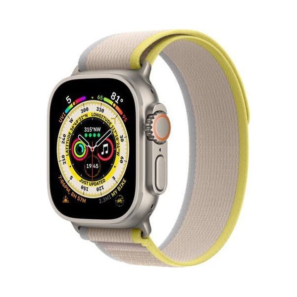 Apple Opaska Trail w kolorze żółtym/beżowym do koperty 49 mm - rozmiar M/L