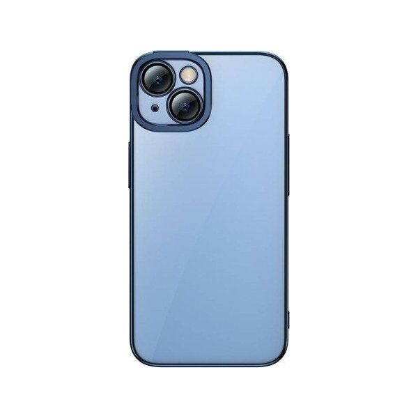 Baseus Zestaw ochronny Baseus Glitter przeźroczyste etui i szkło hartowane do iPhone 14 Plus (niebieski)