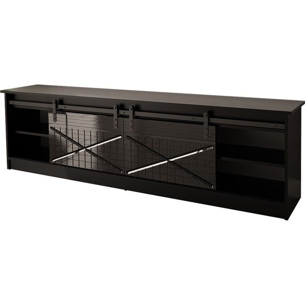 Cama Meble Szafka RTV GRANERO 200x56,7x35 czarny/czarny poł