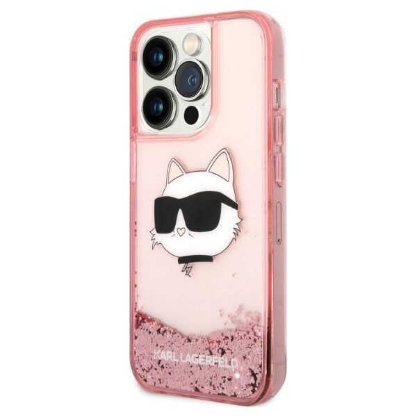 Karl Lagerfeld Karl Lagerfeld KLHCP14LLNCHCP iPhone 14 Pro 6,1" różowy/pink hardcase Glitter Choupette Head NoSize