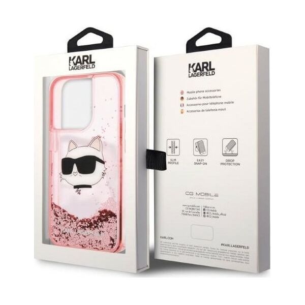 Karl Lagerfeld Karl Lagerfeld KLHCP14LLNCHCP iPhone 14 Pro 6,1" różowy/pink hardcase Glitter Choupette Head NoSize