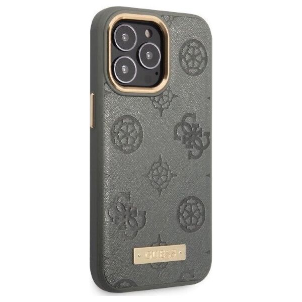 Guess Guess GUHMP13LSAPSTG iPhone 13 Pro / 13 6,1" szary/grey hardcase Peony Logo Plate MagSafe NoSize
