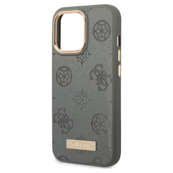 Guess Guess GUHMP13LSAPSTG iPhone 13 Pro / 13 6,1" szary/grey hardcase Peony Logo Plate MagSafe NoSize