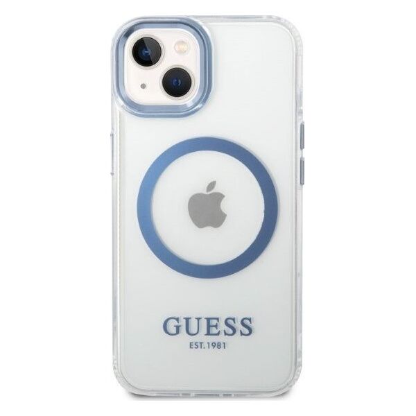 Guess Guess GUHMP14MHTRMB iPhone 14 Plus 6,7" niebieski/blue hard case Metal Outline Magsafe NoSize
