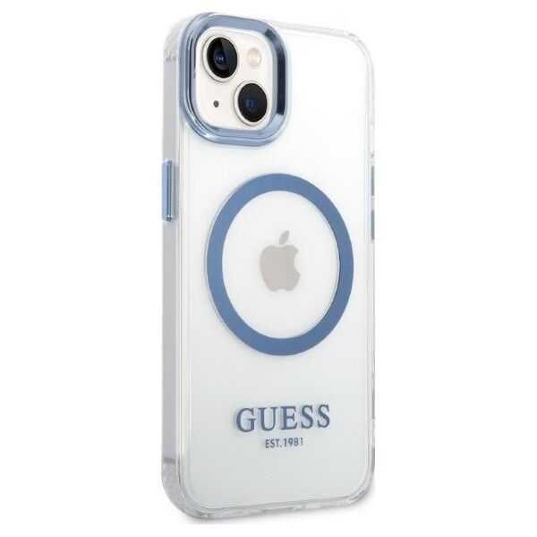 Guess Guess GUHMP14MHTRMB iPhone 14 Plus 6,7" niebieski/blue hard case Metal Outline Magsafe NoSize