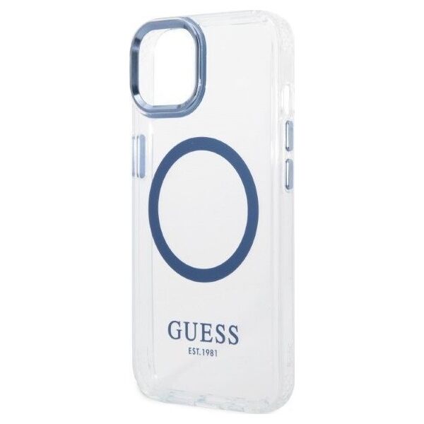 Guess Guess GUHMP14MHTRMB iPhone 14 Plus 6,7" niebieski/blue hard case Metal Outline Magsafe NoSize