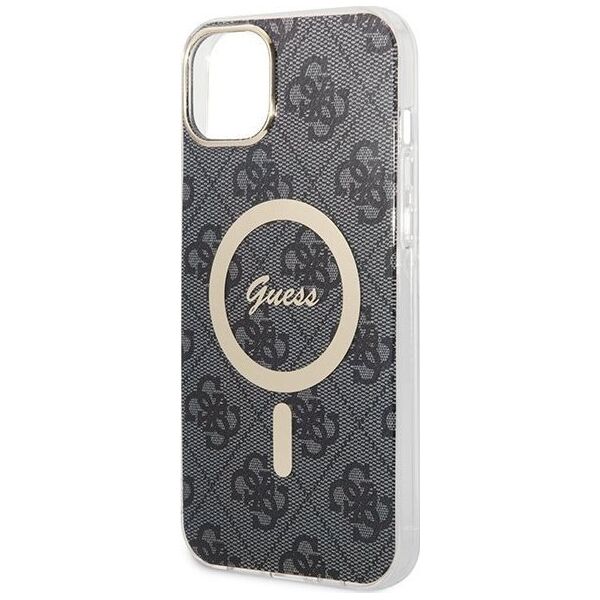 Guess Zestaw Guess GUBPP14MH4EACSK Case+ Charger iPhone 14 Plus 6,7" czarny/black hard case 4G Print MagSafe NoSize
