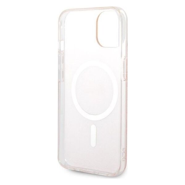 Guess Zestaw Guess GUBPP14SH4EACSP Case+ Charger iPhone 14 6,1" różowy/pink hard case 4G Print MagSafe NoSize