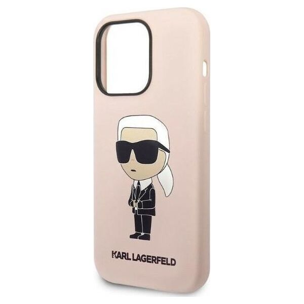 Karl Lagerfeld Karl Lagerfeld KLHCP14LSNIKBCP iPhone 14 Pro 6,1" hardcase różowy/pink Silicone Ikonik NoSize