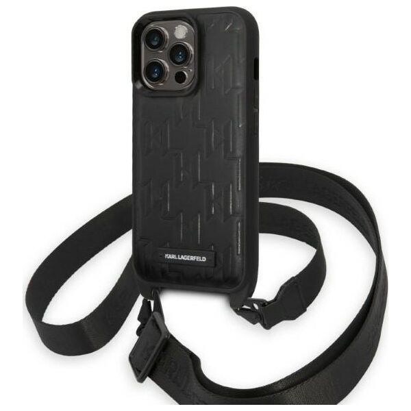 Karl Lagerfeld Karl Lagerfeld KLHCP14LSTMMK iPhone 14 Pro 6,1" hardcase czarny/black Monogram Plaque Logo Strap NoSize