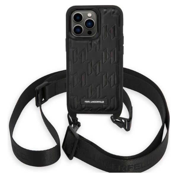 Karl Lagerfeld Karl Lagerfeld KLHCP14LSTMMK iPhone 14 Pro 6,1" hardcase czarny/black Monogram Plaque Logo Strap NoSize