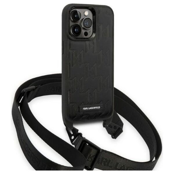 Karl Lagerfeld Karl Lagerfeld KLHCP14LSTMMK iPhone 14 Pro 6,1" hardcase czarny/black Monogram Plaque Logo Strap NoSize