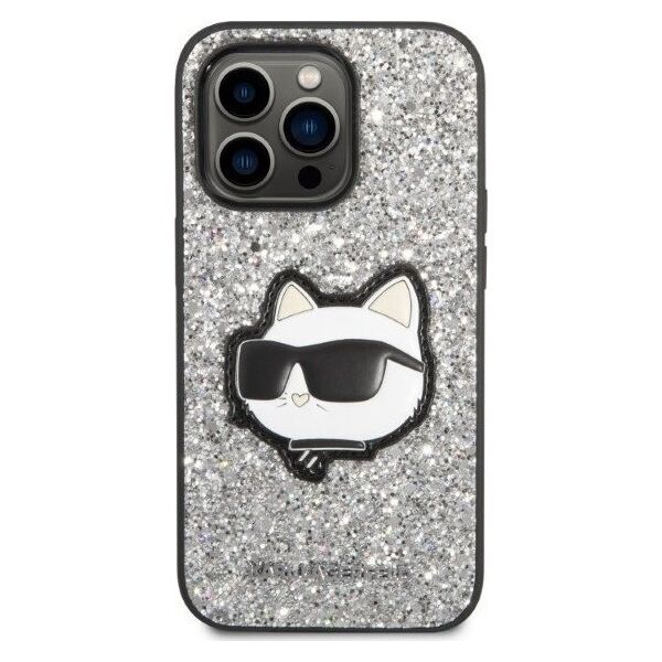 Karl Lagerfeld Karl Lagerfeld KLHCP14XG2CPS iPhone 14 Pro Max 6,7" srebrny/silver hardcase Glitter Choupette Patch NoSize