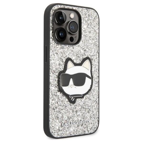 Karl Lagerfeld Karl Lagerfeld KLHCP14XG2CPS iPhone 14 Pro Max 6,7" srebrny/silver hardcase Glitter Choupette Patch NoSize
