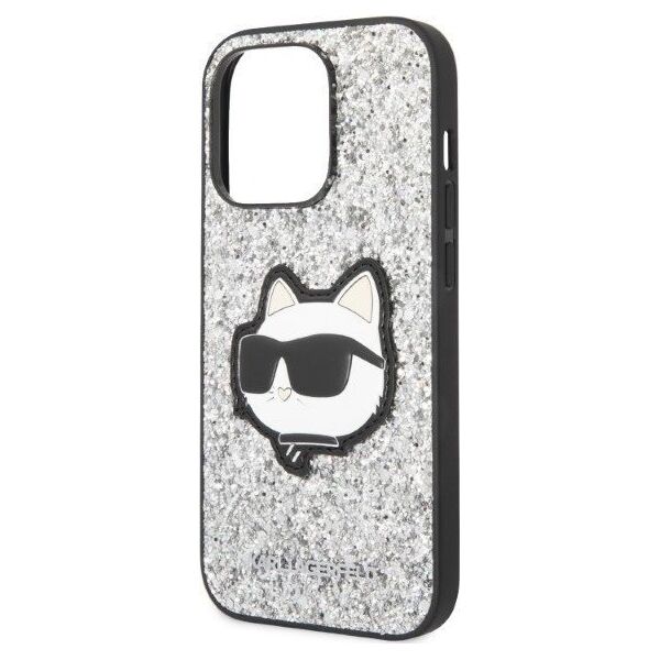 Karl Lagerfeld Karl Lagerfeld KLHCP14XG2CPS iPhone 14 Pro Max 6,7" srebrny/silver hardcase Glitter Choupette Patch NoSize