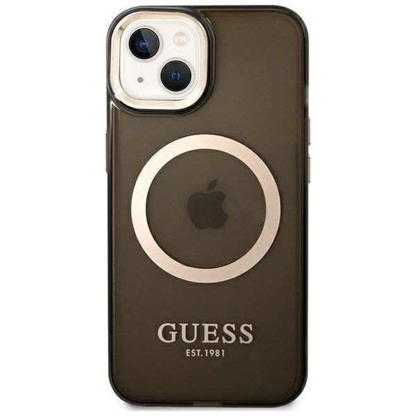 Guess Guess GUHMP14MHTCMK iPhone 14 Plus 6,7" czarny/black hard case Gold Outline Translucent MagSafe NoSize
