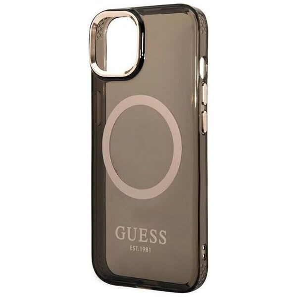Guess Guess GUHMP14MHTCMK iPhone 14 Plus 6,7" czarny/black hard case Gold Outline Translucent MagSafe NoSize