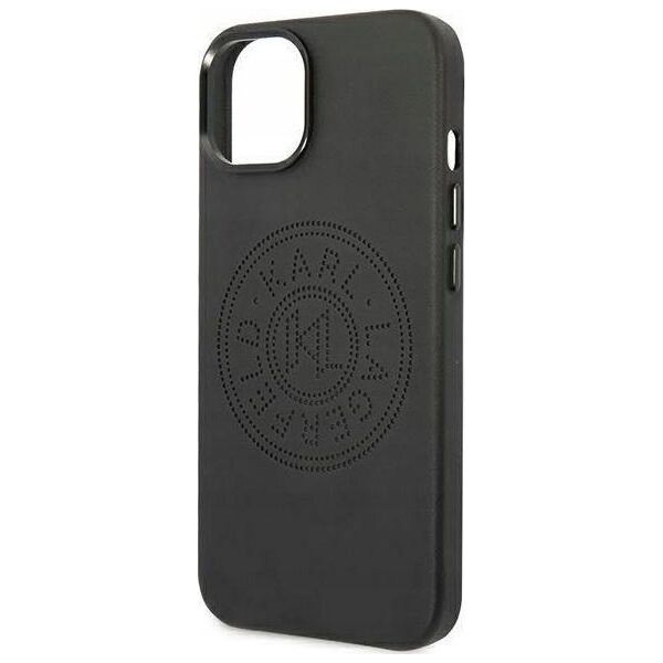 Karl Lagerfeld KARL LAGERFELD IPHONE 14 PLUS LEATHER PERFORATED LOGO KLHCP14MFWHK BLACK