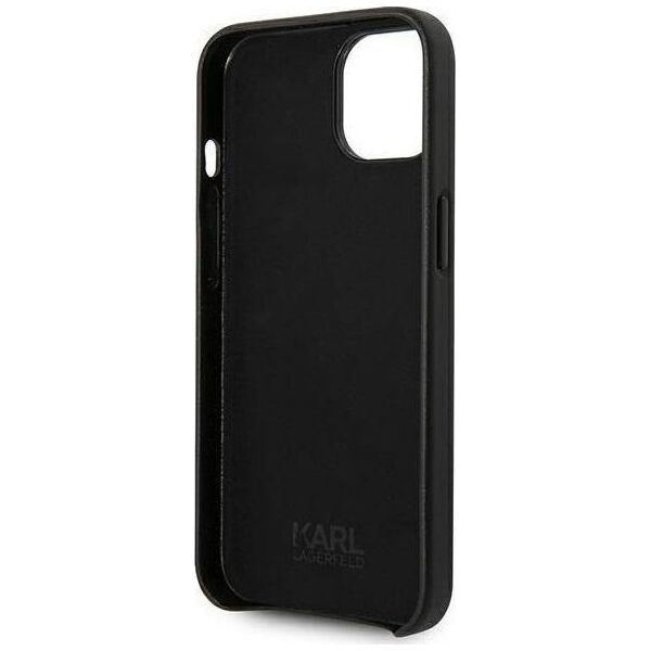 Karl Lagerfeld KARL LAGERFELD IPHONE 14 PLUS LEATHER PERFORATED LOGO KLHCP14MFWHK BLACK