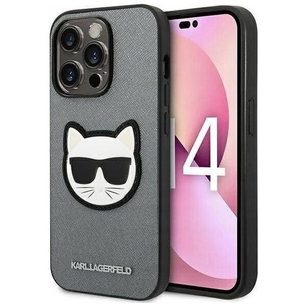 Karl Lagerfeld KARL LAGERFELD IPHONE 14 PRO CHOUPETTE HEAD PATCH KLHCP14LSAPCHG SILVER