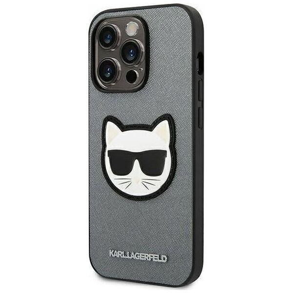 Karl Lagerfeld KARL LAGERFELD IPHONE 14 PRO CHOUPETTE HEAD PATCH KLHCP14LSAPCHG SILVER
