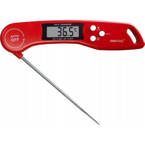KingHoff TERMOMETR ELEKTRONICZNY DO POTRAW -50-300C LCD KINGHOFF KH-1670 Czerwony