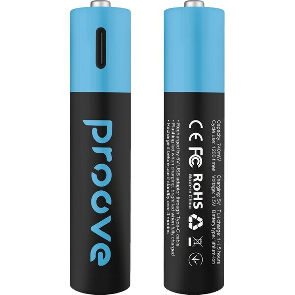 2 Akumulator Paluszek Akumulatorki Aaa R3 740mwh Ładowania Usb-c Usb Type-c / Rbce75010008