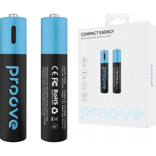 2 Akumulator Paluszek Akumulatorki Aaa R3 740mwh Ładowania Usb-c Usb Type-c / Rbce75010008