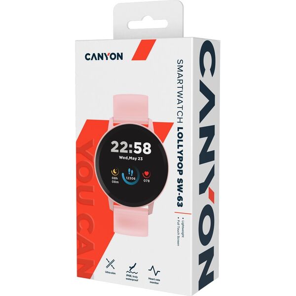 Smartwatch Canyon Lollypop SW-63 Różowy  (CNS-SW63PP)
