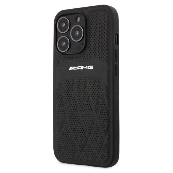 Mercedes AMG AMHCP13LOSDBK iPhone 13 Pro / 13 6,1" czarny/black hardcase Leather Curved Lines
