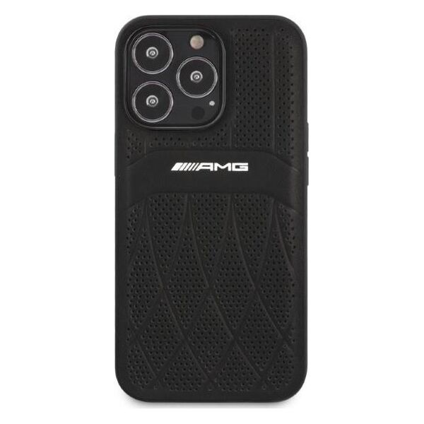 Mercedes AMG AMHCP13LOSDBK iPhone 13 Pro / 13 6,1" czarny/black hardcase Leather Curved Lines