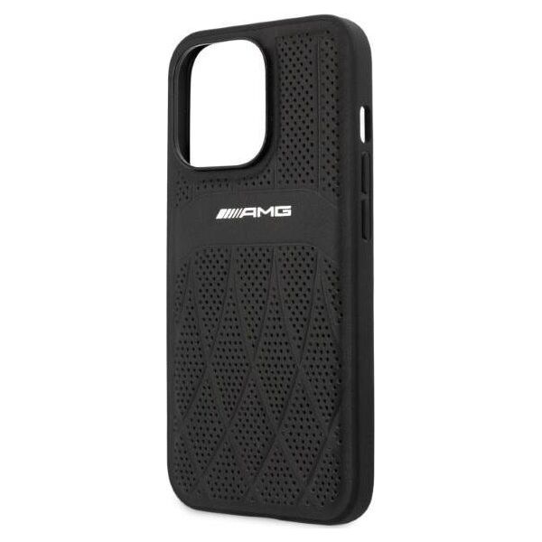 Mercedes AMG AMHCP13LOSDBK iPhone 13 Pro / 13 6,1" czarny/black hardcase Leather Curved Lines