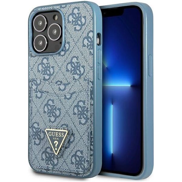 Guess Guess GUHCP13LP4TPB iPhone 13 Pro / 13 6,1" niebieski/blue hardcase 4G Triangle Logo Cardslot