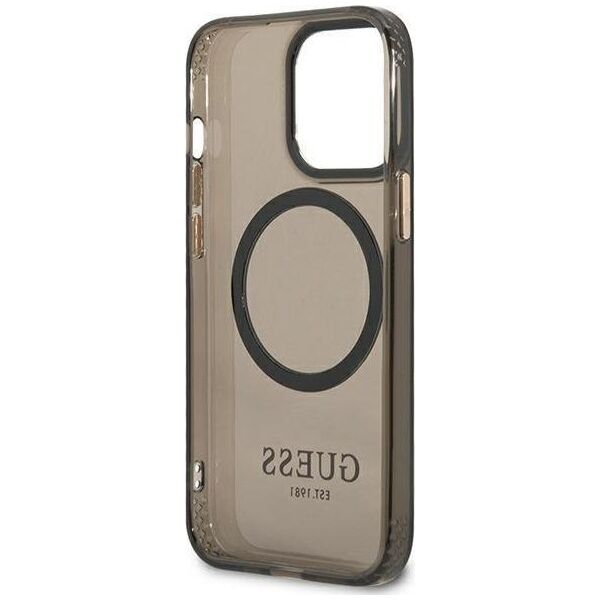 Guess Guess GUHMP13LHTCMK iPhone 13 Pro / 13 6,1" czarny/black hard case Gold Outline Translucent MagSafe