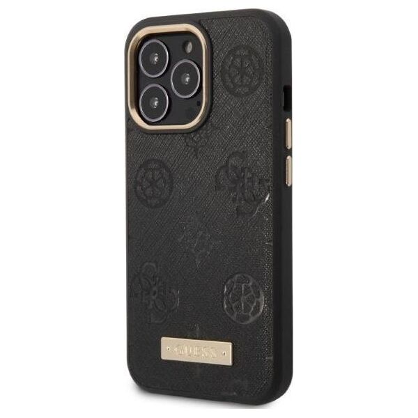 Guess Guess GUHMP13LSAPSTK iPhone 13 Pro / 13 6,1" czarny/black hardcase Peony Logo Plate MagSafe