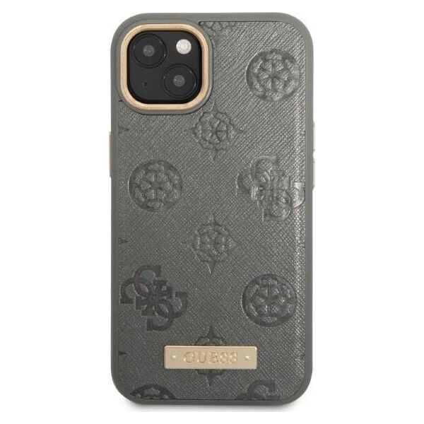 Guess Guess GUHMP13MSAPSTG iPhone 13 6,1" szary/grey hardcase Peony Logo Plate MagSafe