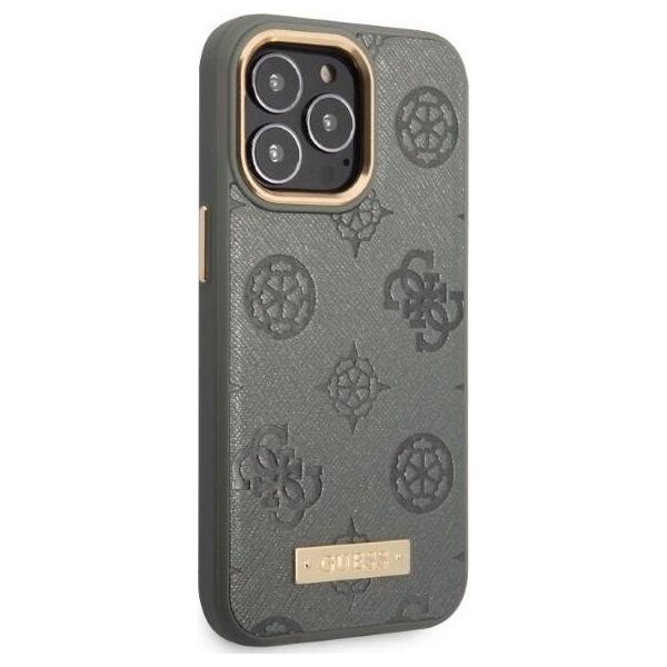Guess Guess GUHMP13XSAPSTG iPhone 13 Pro Max 6,7" szary/grey hardcase Peony Logo Plate MagSafe