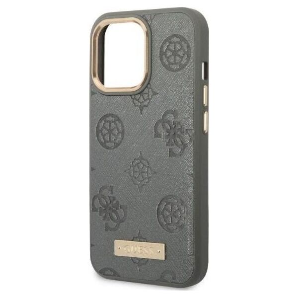 Guess Guess GUHMP13XSAPSTG iPhone 13 Pro Max 6,7" szary/grey hardcase Peony Logo Plate MagSafe