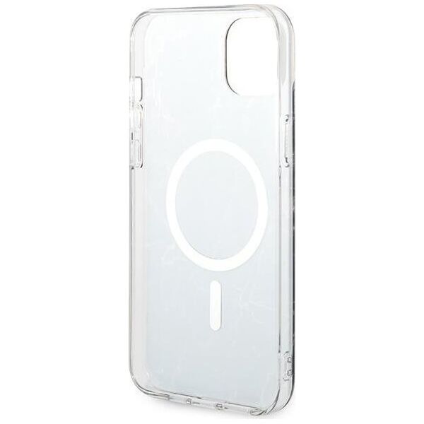 Guess Guess zestaw ładowarka MagSafe + etui do iPhone 14 Plus 6,7" czarne Marble (GUBPP14MHMEACSK)