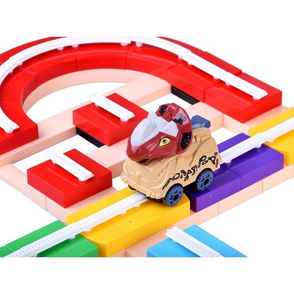 Jokomisiada Zbuduj tor samochodowy auto dinozaur 143ele ZA4195