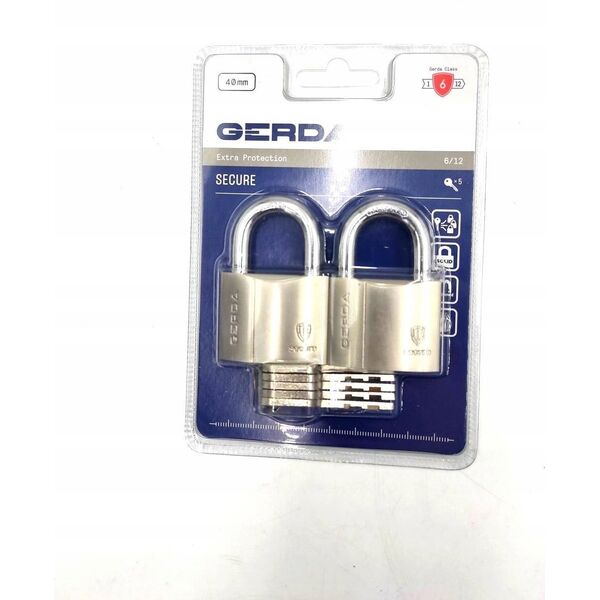 Gerda SECURE KSWS S40 Zestaw 2-twins kłódek mosiężnych n