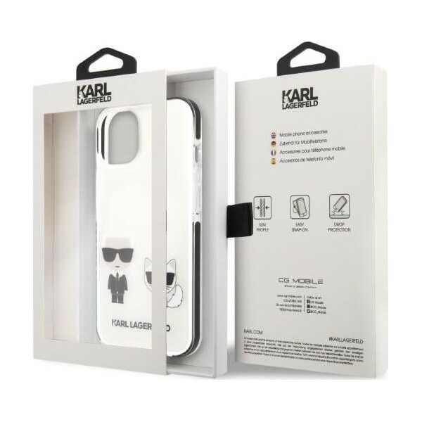 Karl Lagerfeld Etui Karl Lagerfeld KLHCP13STPEKCW Apple iPhone 13 mini hardcase biały/white Karl&Choupette