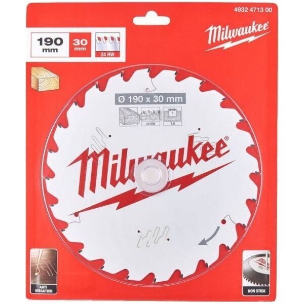 Milwaukee PIŁA TARCZOWA DO DREWNA 190*30*1.6*24 ATB