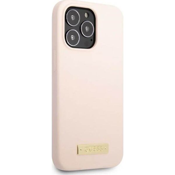 Guess Guess Silicone Logo Plate MagSafe - Etui iPhone 13 Pro Max (różowy)