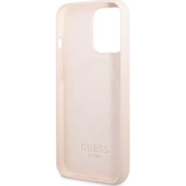 Guess Guess Silicone Logo Plate MagSafe - Etui iPhone 13 Pro Max (różowy)