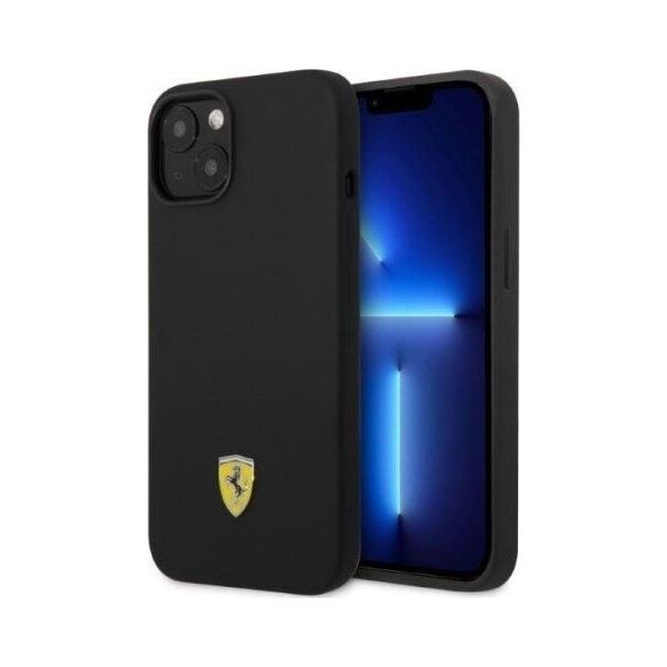 Ferrari Ferrari Silicone Metal Logo MagSafe - Etui iPhone 14 (czarny)